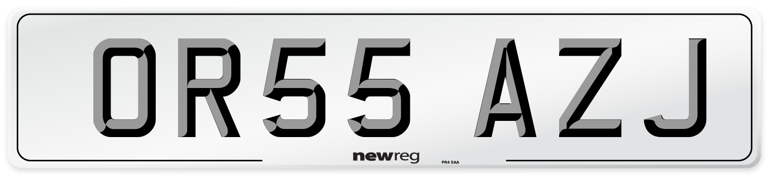 OR55 AZJ Number Plate from New Reg